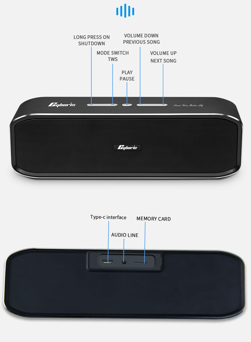 Parlante Bluetooth Cyboris T11 30W